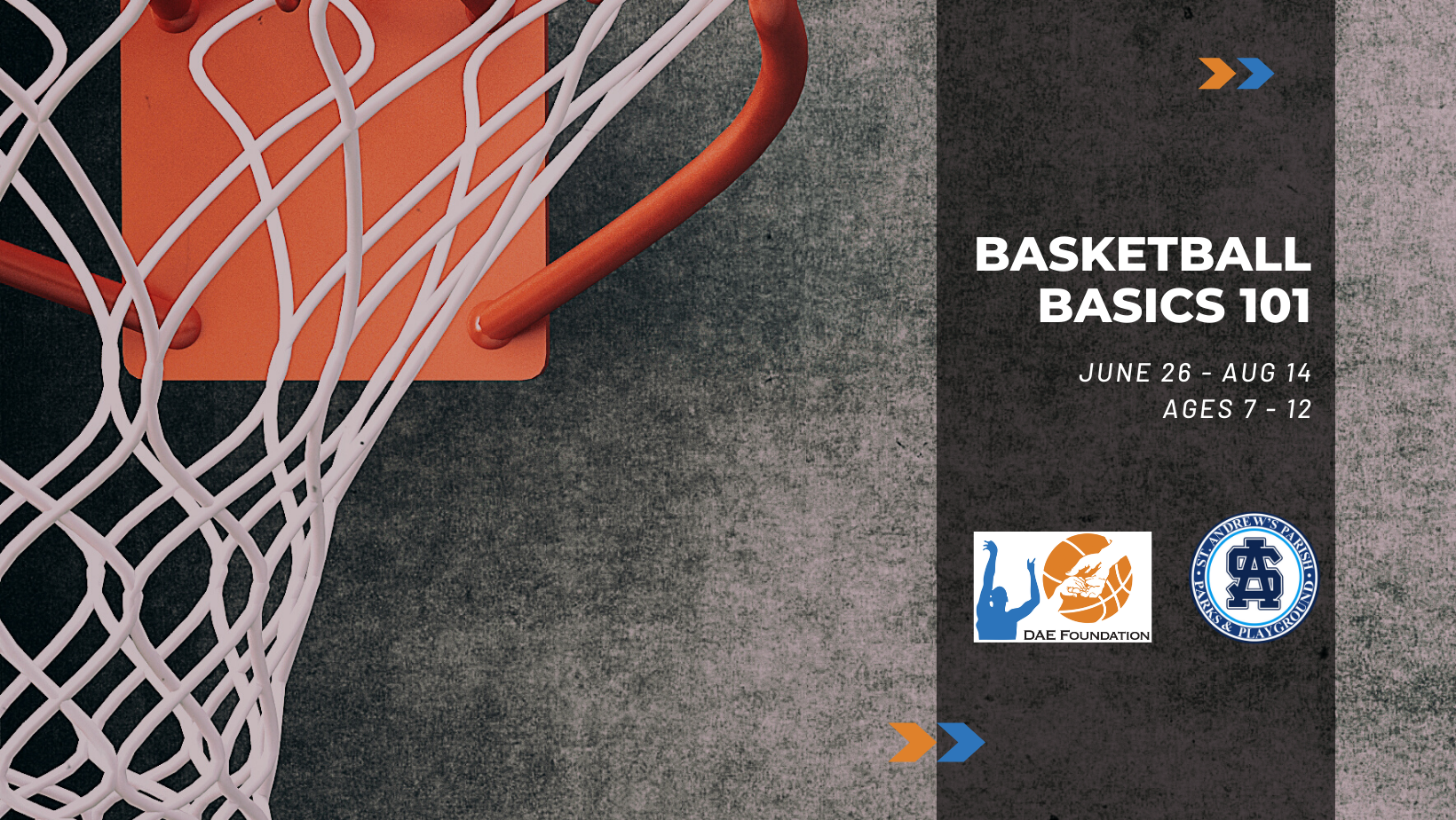 Basketball Basics 101 for Ages 10 to 12 @ St. Andrew's Gymnasium - St. Andrew's Gym Full Court